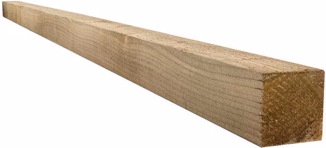 Snowdon Timber Treated Square Wood Fence Post, Natural Brown/Yellow, W: 7.5 cm, L: 300 cm