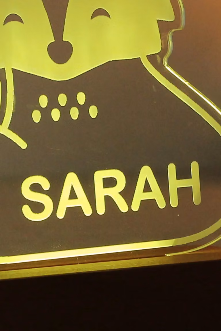 Personalised Memento Company Fox LED Light with Wooden Base in Multicolour