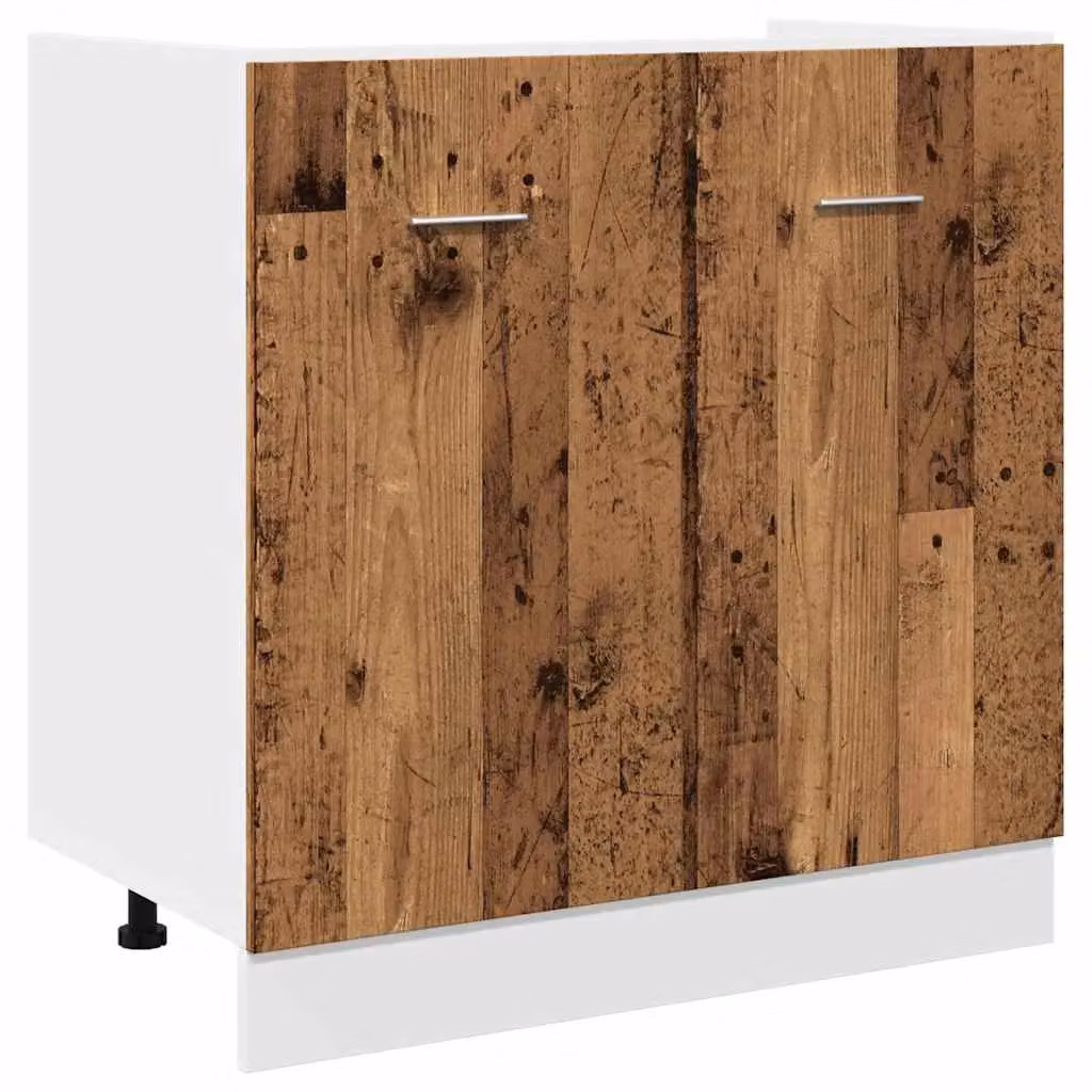 Berkfield Home 11 Piece Rustic Kitchen Cabinet Set in Brown Engineered Wood – 4