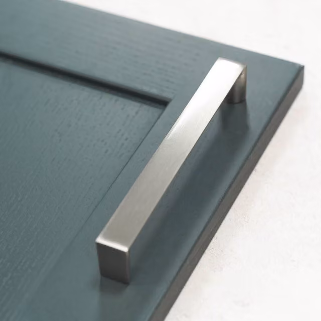 Handle & Home Brushed Nickel Square Bow Handle, Aluminium, Silver/Grey