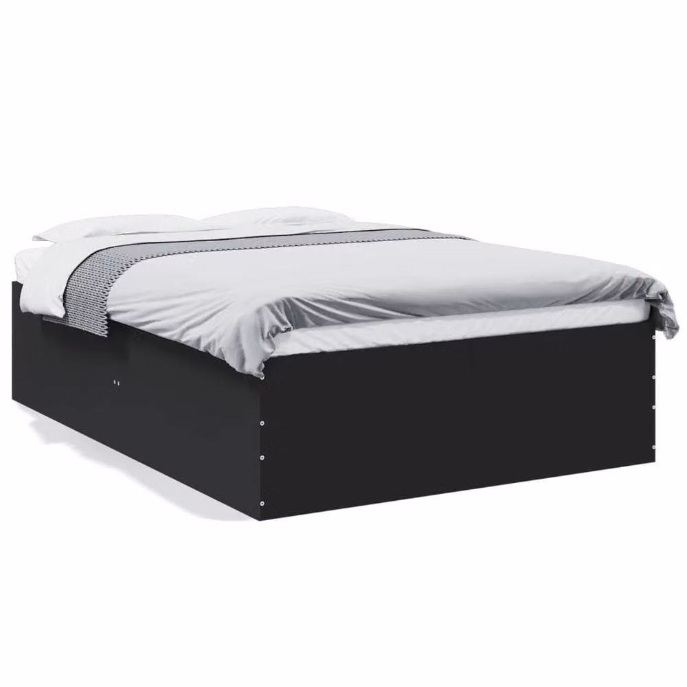 Berkfield Home Modern Small Double Bed Frame in Black, W/D/H: 120 x 190 cm – 3