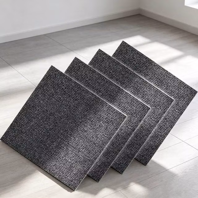 EONLION 20-Piece Self-Adhesive Carpet Tile Flooring Mats in Grey for Office, Commercial and Home Use – 1