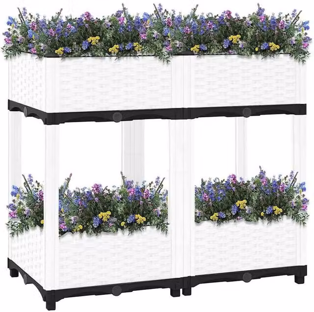 Berkfield Home White Polypropylene Raised Bed W/D/H: 80 x 40 x 71 cm