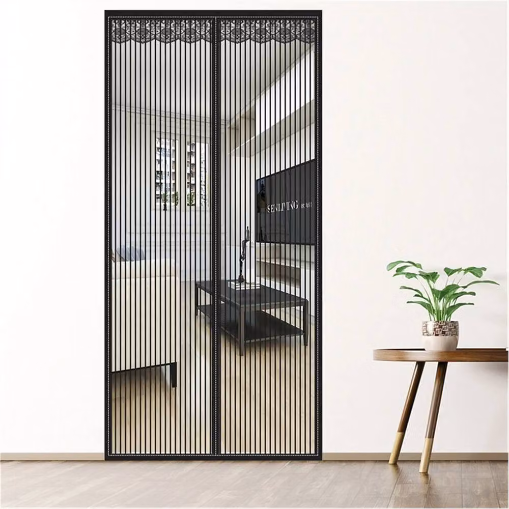 SPETLEK Heavy Duty Magnetic Screen Door Anti Mosquito Polyester Mesh for French Doors, Black, W/H: 90 x 210 cm – 3