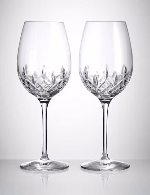 Waterford Lismore Essence Clear Crystal Red Wine Glasses, Set of 2