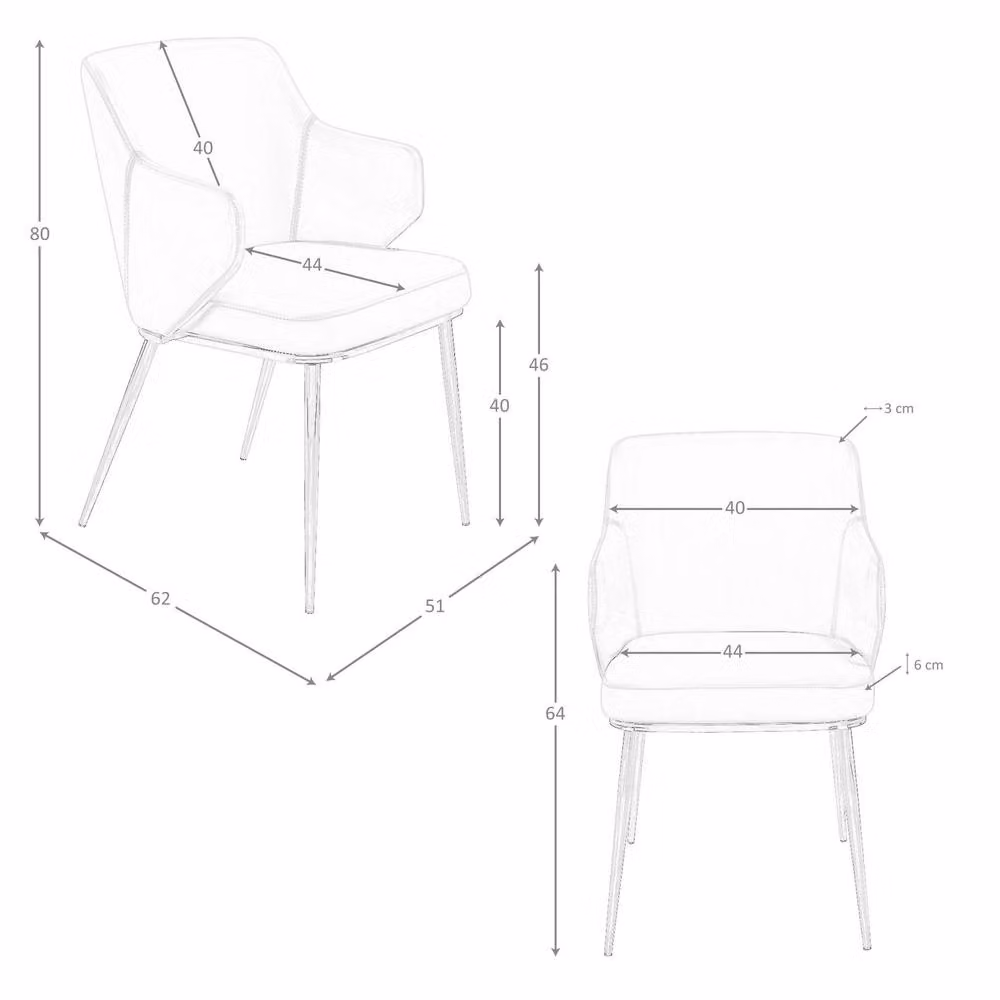 Angel Cerdá Brown Synthetic Leather Dining Chair with Armrests and Gold Metal Legs – 5