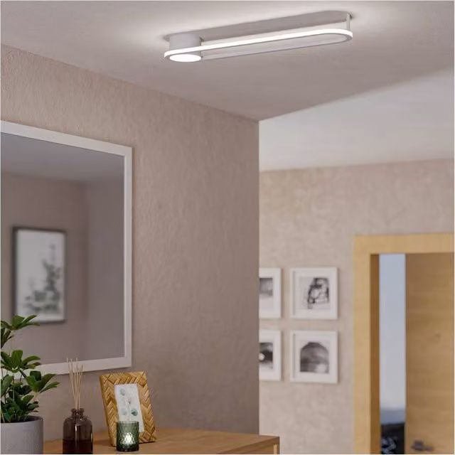 Loops Modern White LED Ceiling Light with Included Bulb