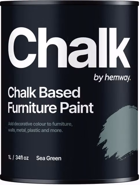 Hemway Chalk Based Furniture Paint in Flat Matt Sea Green, 1L