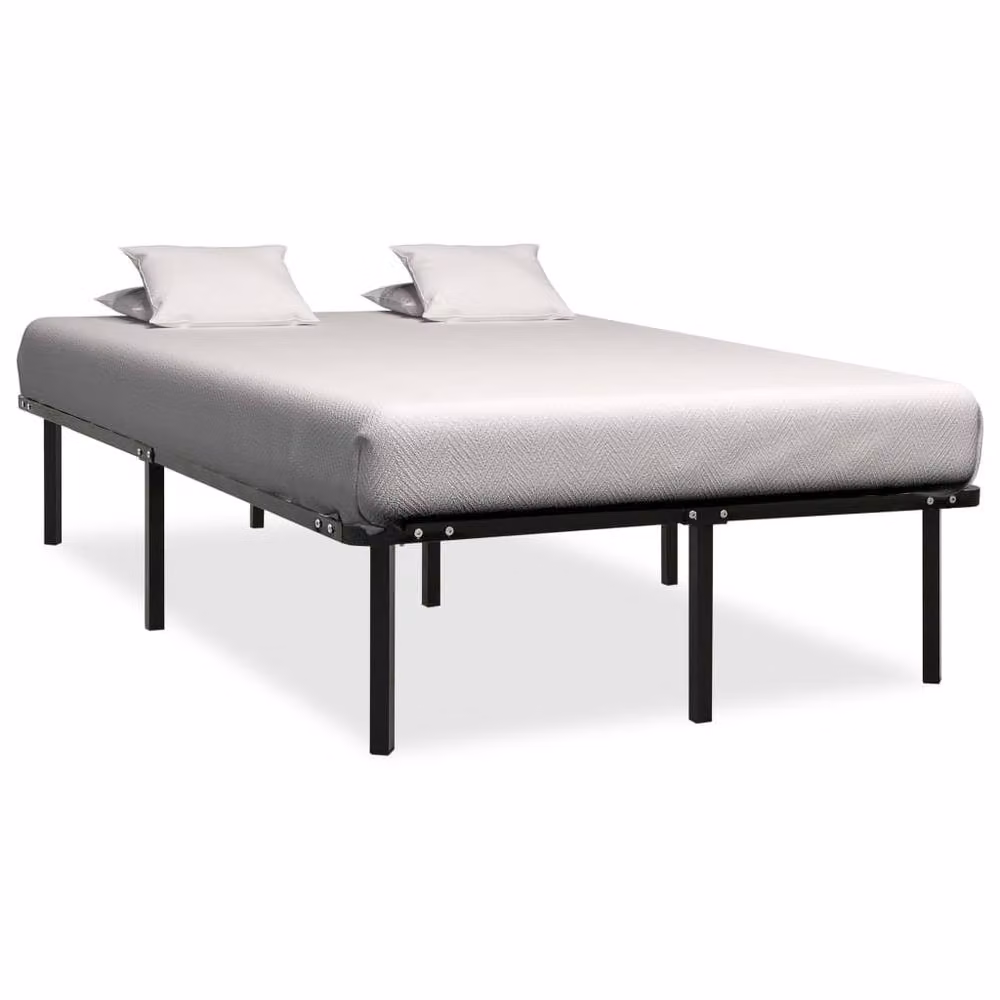 Berkfield Home Classic Bed Frame in Black Metal and Wood, W/D/H: 200 x 140 x 38 cm – 2