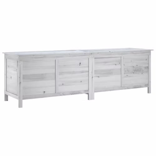 vidaXL Garden Storage Box in White Solid Wood, W: 198.5 cm, D: 50 cm, H: 56.5 cm – 1