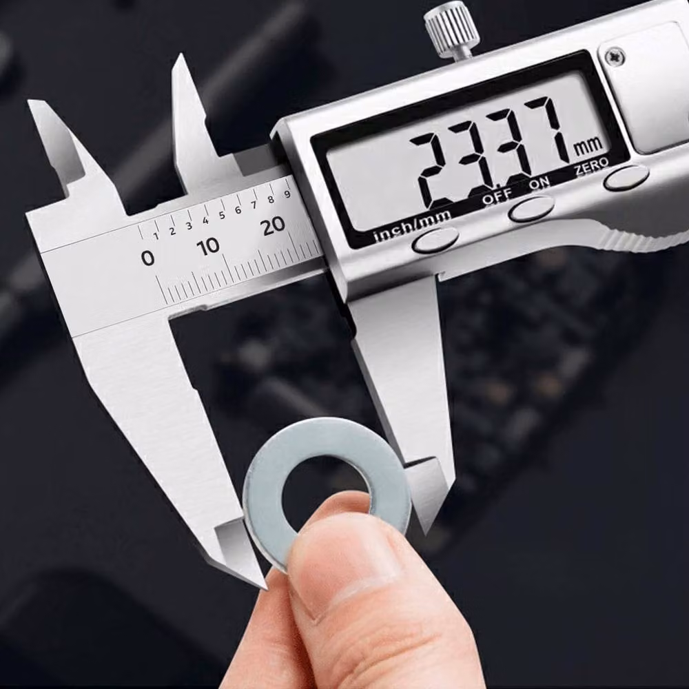 ATEK Digital Vernier Caliper, 150mm Stainless Steel Electronic Measuring Tool with LCD and Inch/Millimeter Conversion, Silver – 6