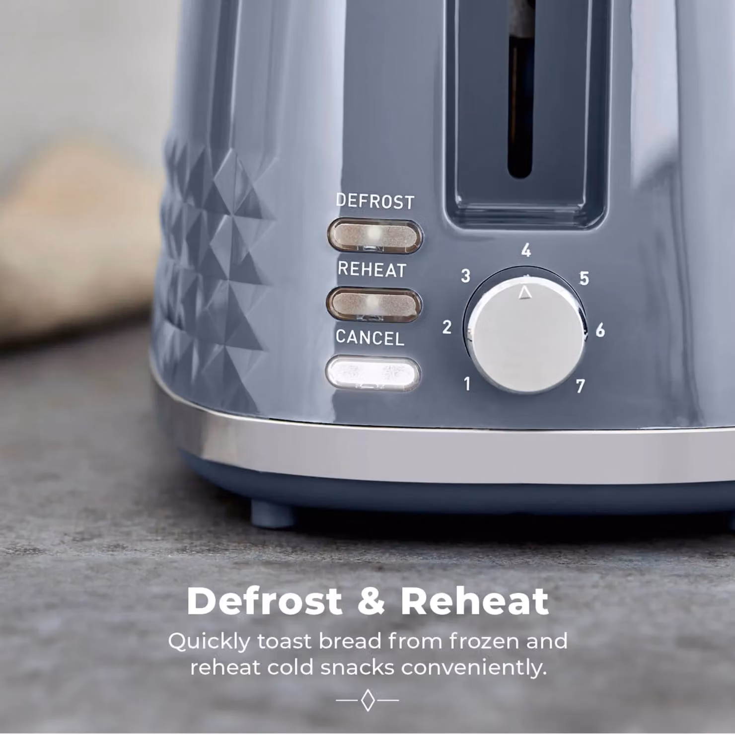 Tower Solitaire 2 Slice Toaster, 850W, Grey with Cable Storage – 4