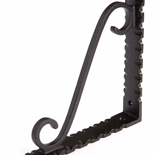 Hammer and Tongs Notched Scroll Iron Shelf Bracket, Black Matt, Pack of 2 – 2