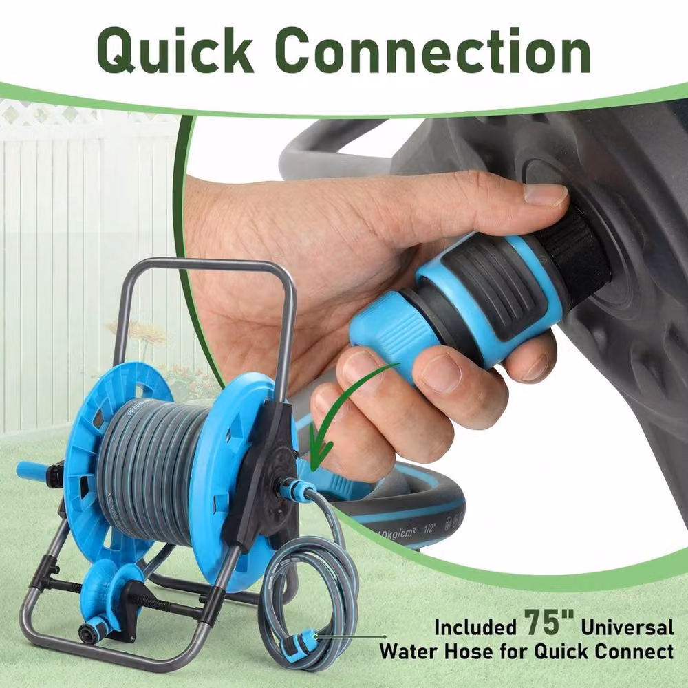 SPETLEK Freestanding Hose Reel Trolley Cart, Blue – 4