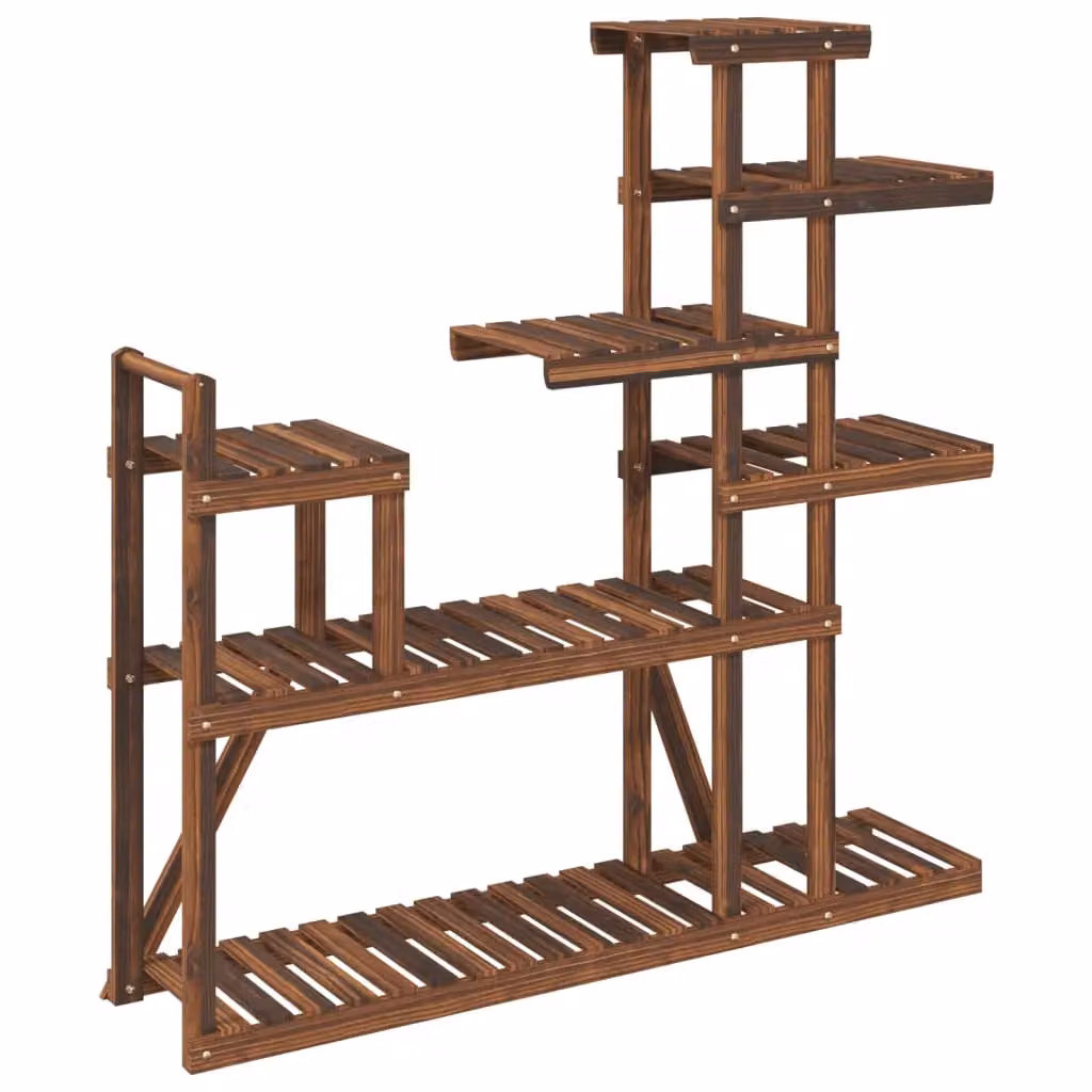 Berkfield Home Retro Wood Flower Stand in Brown, W/D/H: 110 x 25 x 111 cm – 5