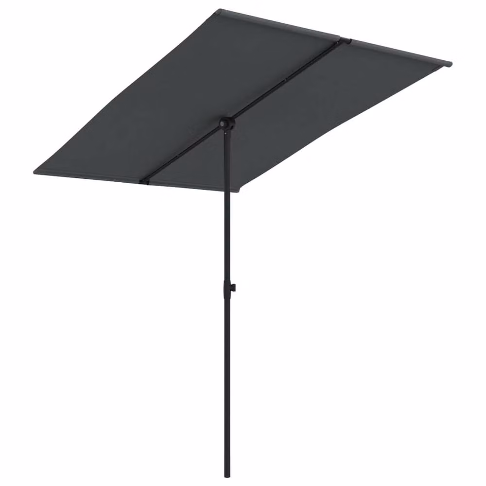 Berkfield Home Outdoor Parasol with Aluminium Pole, Anthracite and Black, W/D/H: 2.0 x 1.5 x 1.0 m – 2