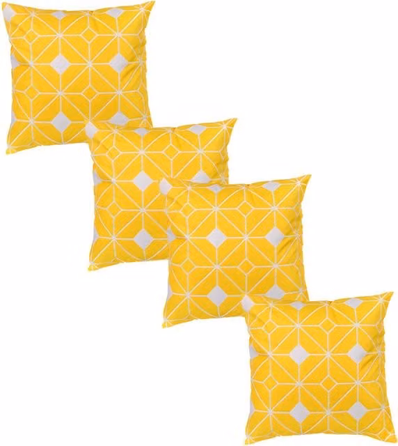 Gardenista Tangiers Yellow Water Resistant Outdoor Printed Square Scatter Cushion