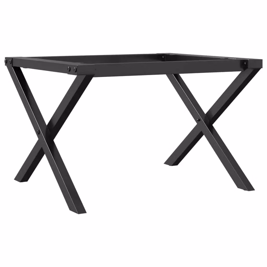 Berkfield Home X-Frame Coffee Table Legs in Black Steel, W/D/H: 50 x 40 x 38 cm – 2