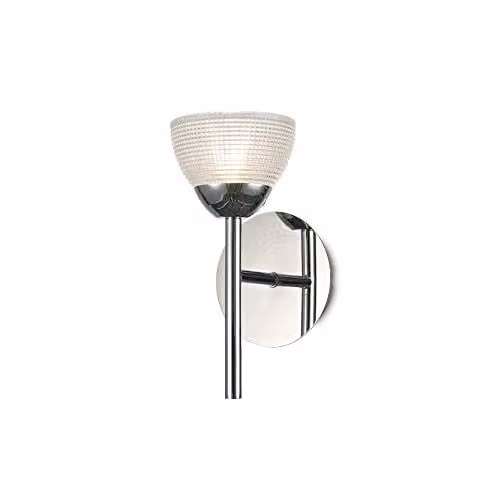 Netlighting Avalon 1 Light G9 Wall Lamp in Polished Chrome with Transparent Grey Glass