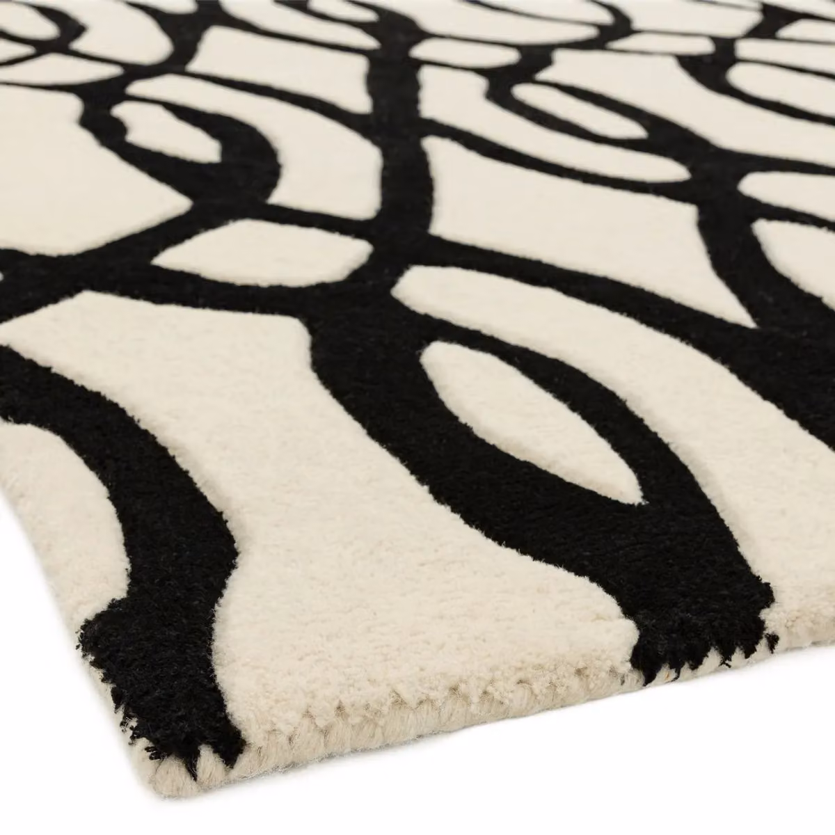 The Rug Shop UK White Handmade Abstract Luxurious Easy To Clean Area Rug W: 160 cm, D: 230 cm – 4