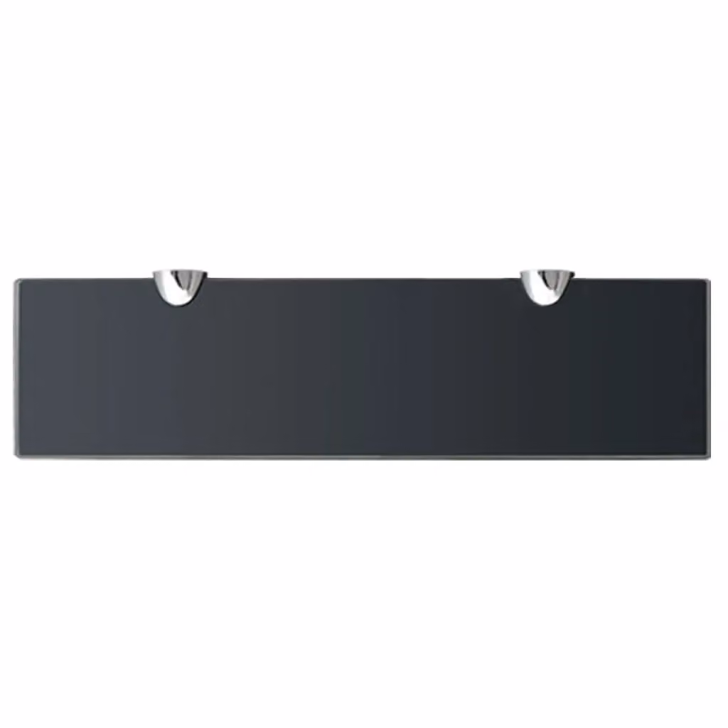Berkfield Home Black Glass Floating Shelf W: 40 cm, D: 10 cm – 2