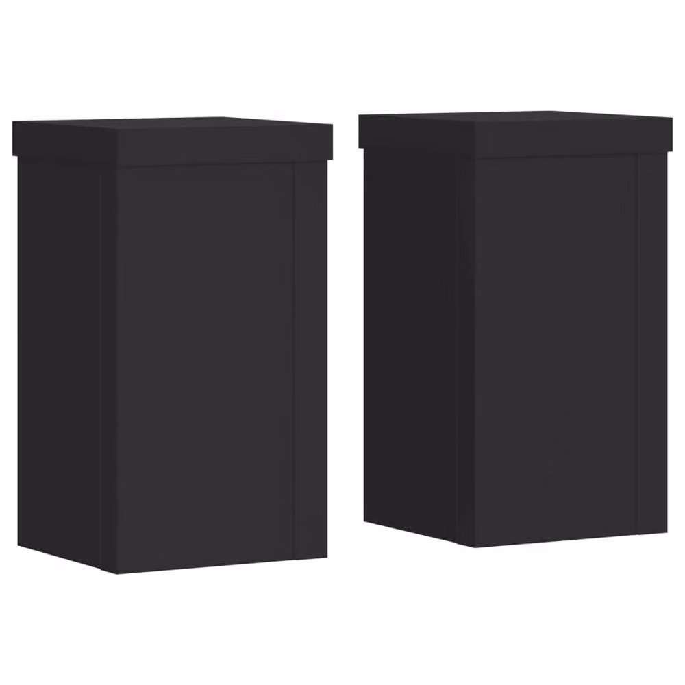 Berkfield Home Set of 2 Black Engineered Wood Plant Stands, W/D/H: 10 x 10 x 18 cm – 3