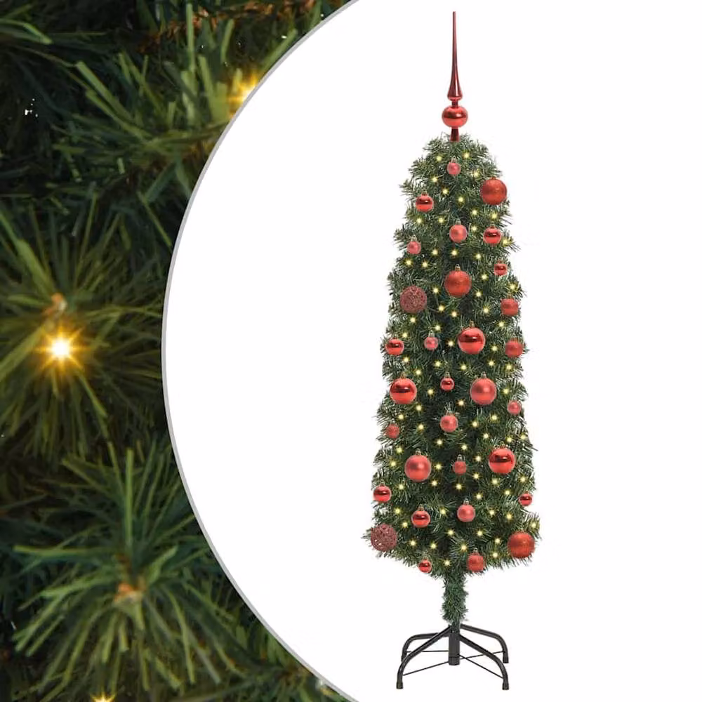 Berkfield Home Artificial Christmas Tree with 150 LEDs and Stand, Green, H 120 cm x W 38 cm x D 38 cm – 3