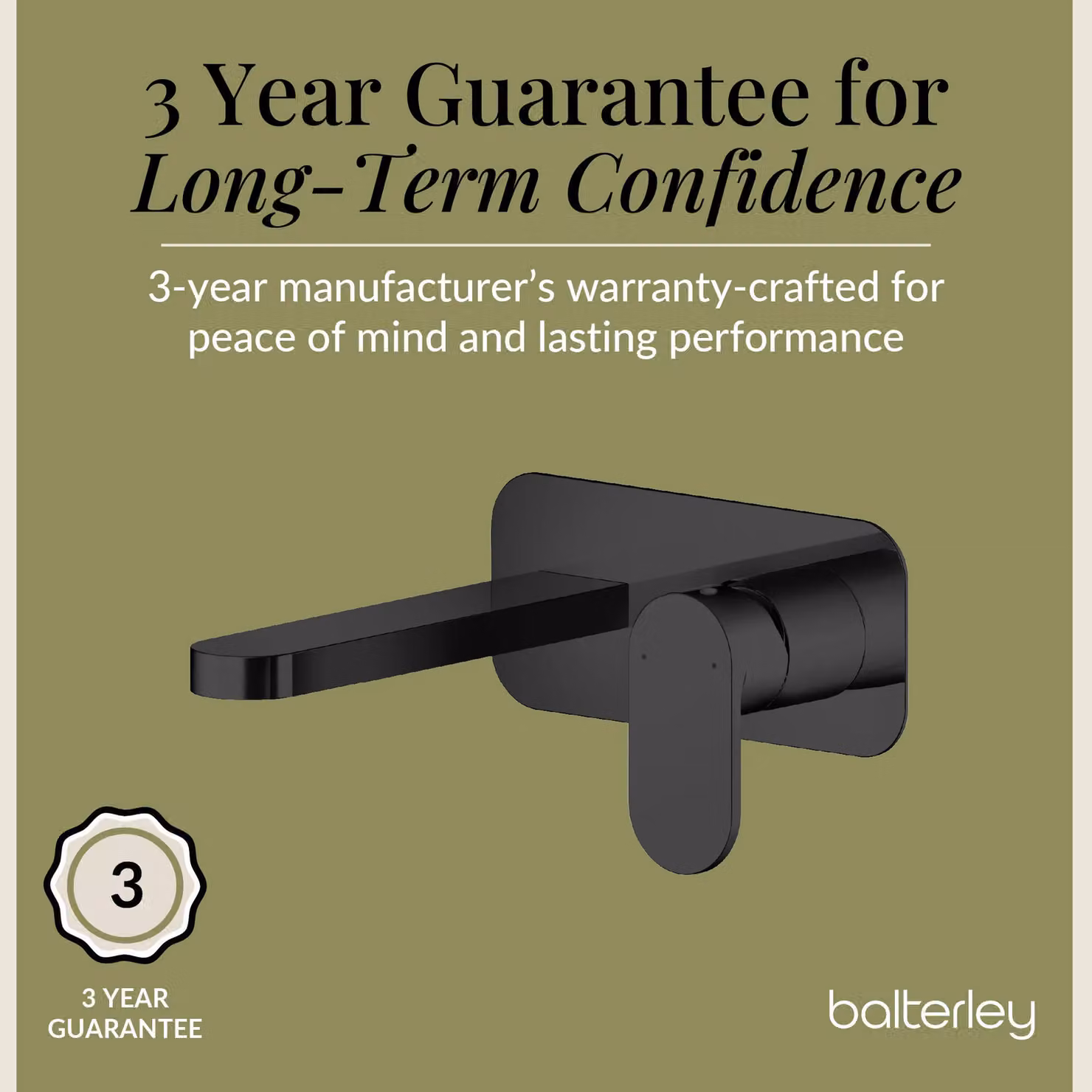 Balterley Current Round Wall Mounted 2 Tap Hole Basin Mixer Tap, Matt Black – 4