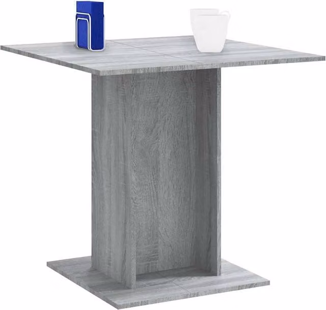 Berkfield Home Modern Square Dining Table in Grey Sonoma, W/D/H: 80 x 80 x 75 cm