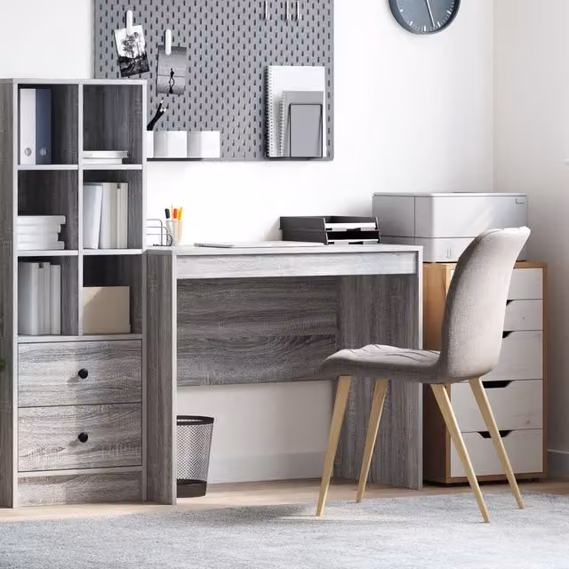 Berkfield Home Grey Writing Desk, W/D/H: 90 x 50 x 76 cm