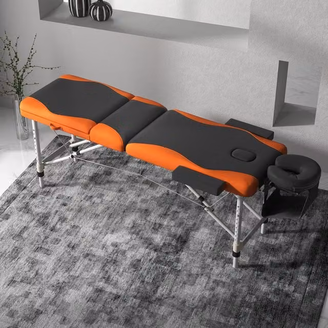 HOMCOM Foldable Massage Table for Salon and SPA, Orange