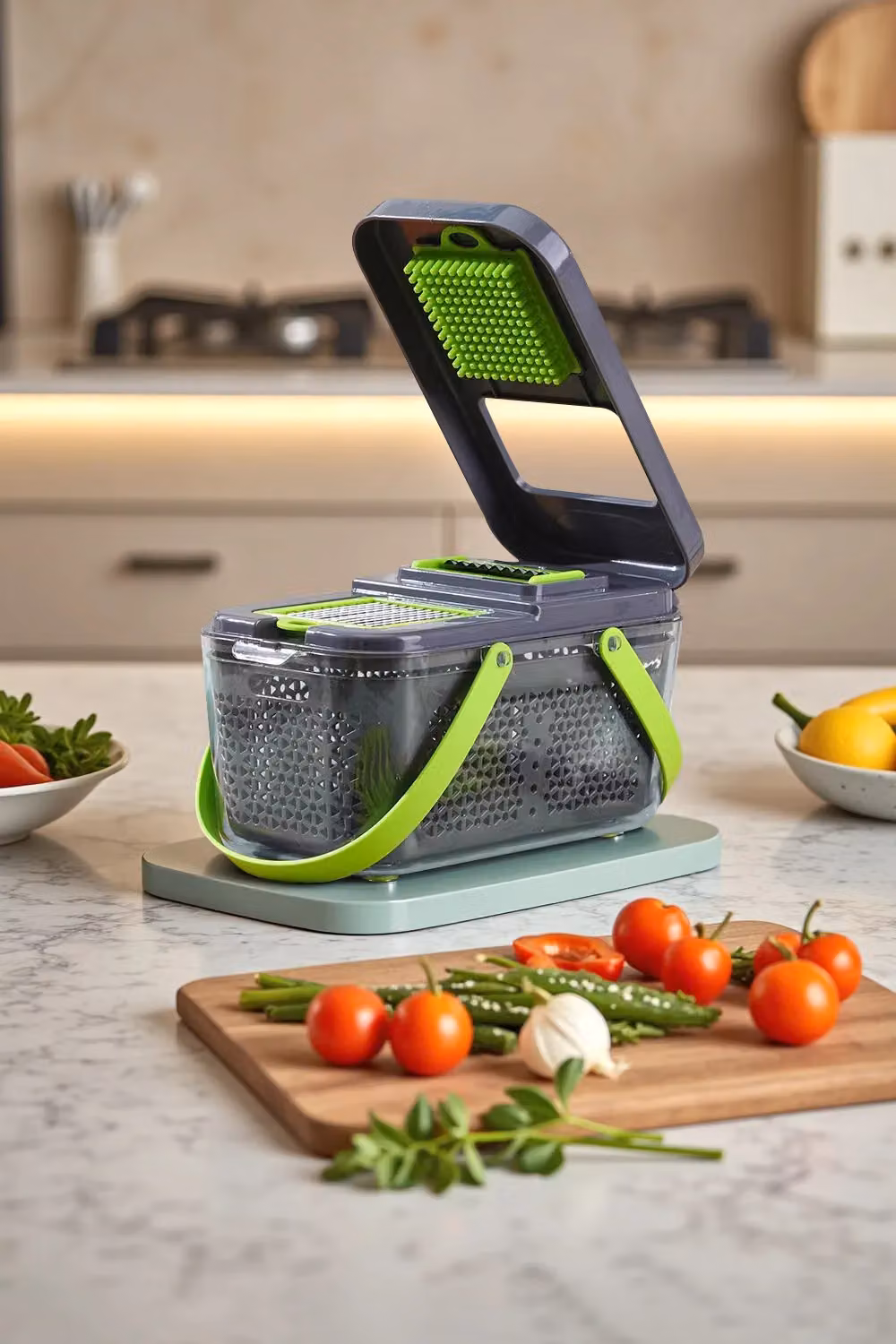 Living and Home 22 in 1 Multi-functional Kitchen Vegetable Chopper, Slicer and Grater in Grey – 5