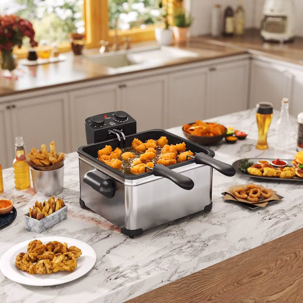 STILVORA Deep Fat Fryer with Adjustable Timer and Overheat Protection, 5L, Silver – 3