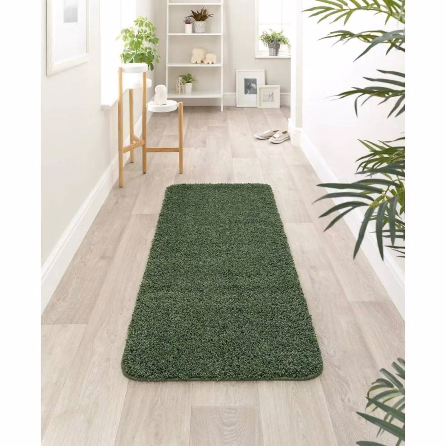 THE RUGS My Mat Washable Non Slip Shaggy Runner in Green, W/D/H: 67 x 150 cm – 5