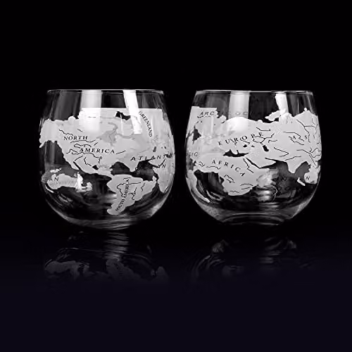 Bar Originale Transparent Globe Rocker Tumbler Glasses, 300ml, Set of 2 – 3