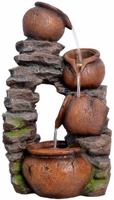 Tranquility Copper Dale Falls Traditional Grey and Brown Cascade Water Feature