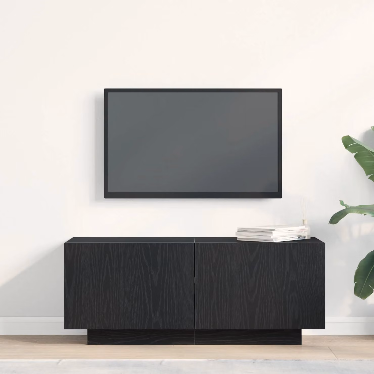 Berkfield Home Modern Black Oak TV Stand W/D/H: 100 x 35 x 40 cm – 3