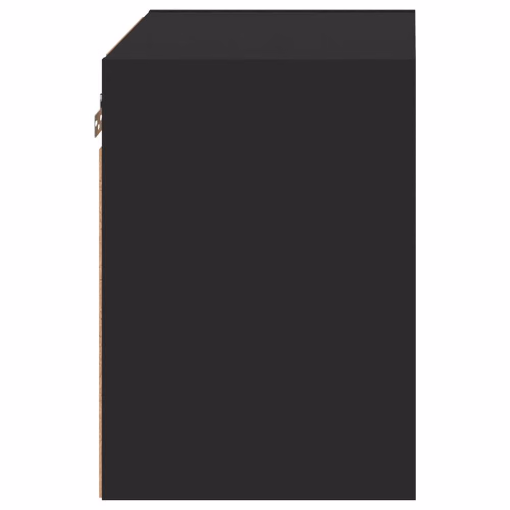 Berkfield Home Modern Wall-mounted Black Decorative Bedside Cabinet with Integrated LED Lights – 7