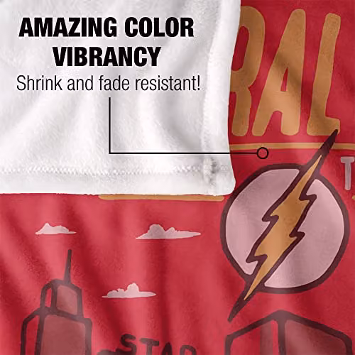 Warner Brothers The Flash Silky Touch Super Soft Fleece Throw Blanket, White and Multicolour, W/D/H: 152 x 127 cm – 3
