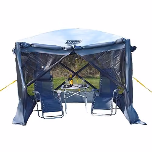 Maypole 4 Sided Pop-Up Screenhouse in Grey Polyester