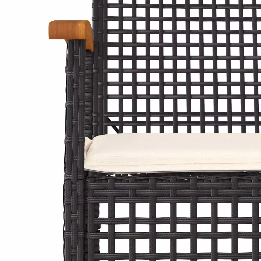 Berkfield Home 5 Piece Garden Dining Set with Cushions in Black Poly Rattan – 2