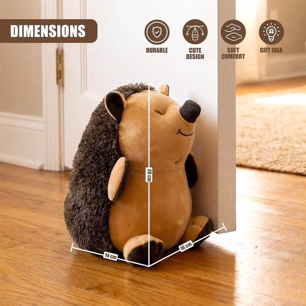 FLAVORA Brown Fabric Novelty Animal Weighted Door Stop – 4
