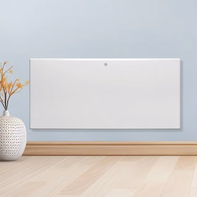 Purus White Electric Convector Panel Heater, Wall Mounted or Freestanding, Width: 87 cm