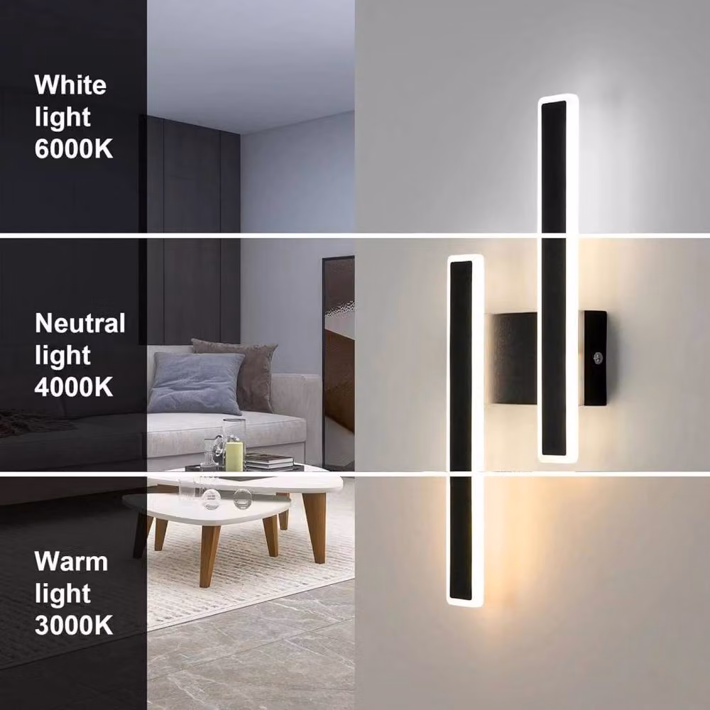 Kelvenix Modern Dimmable LED Wall Lamp in Black Aluminium for Living Rooms and Hallways W/D/H: 46 x 18 x 18 cm – 5
