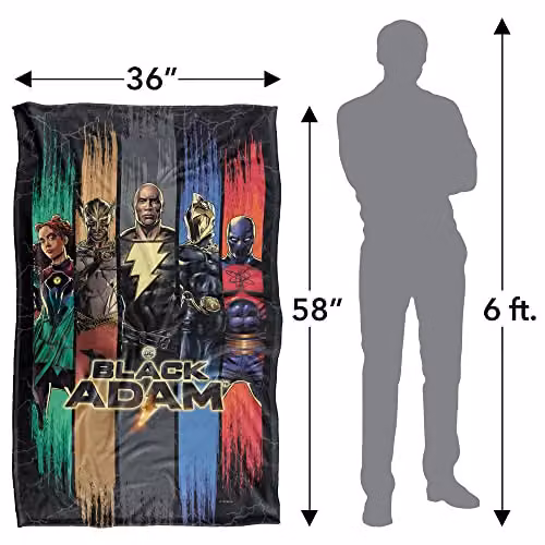 Black Adam Players Silky Touch Super Soft Fleece Throw Blanket, Black and Multicolour, W: 91 cm, D: 147 cm – 4