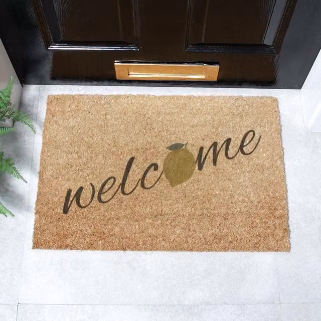 Artsy Mats Welcome Lemon Coir Doormat in Brown, W/D: 60 x 40 cm – 1