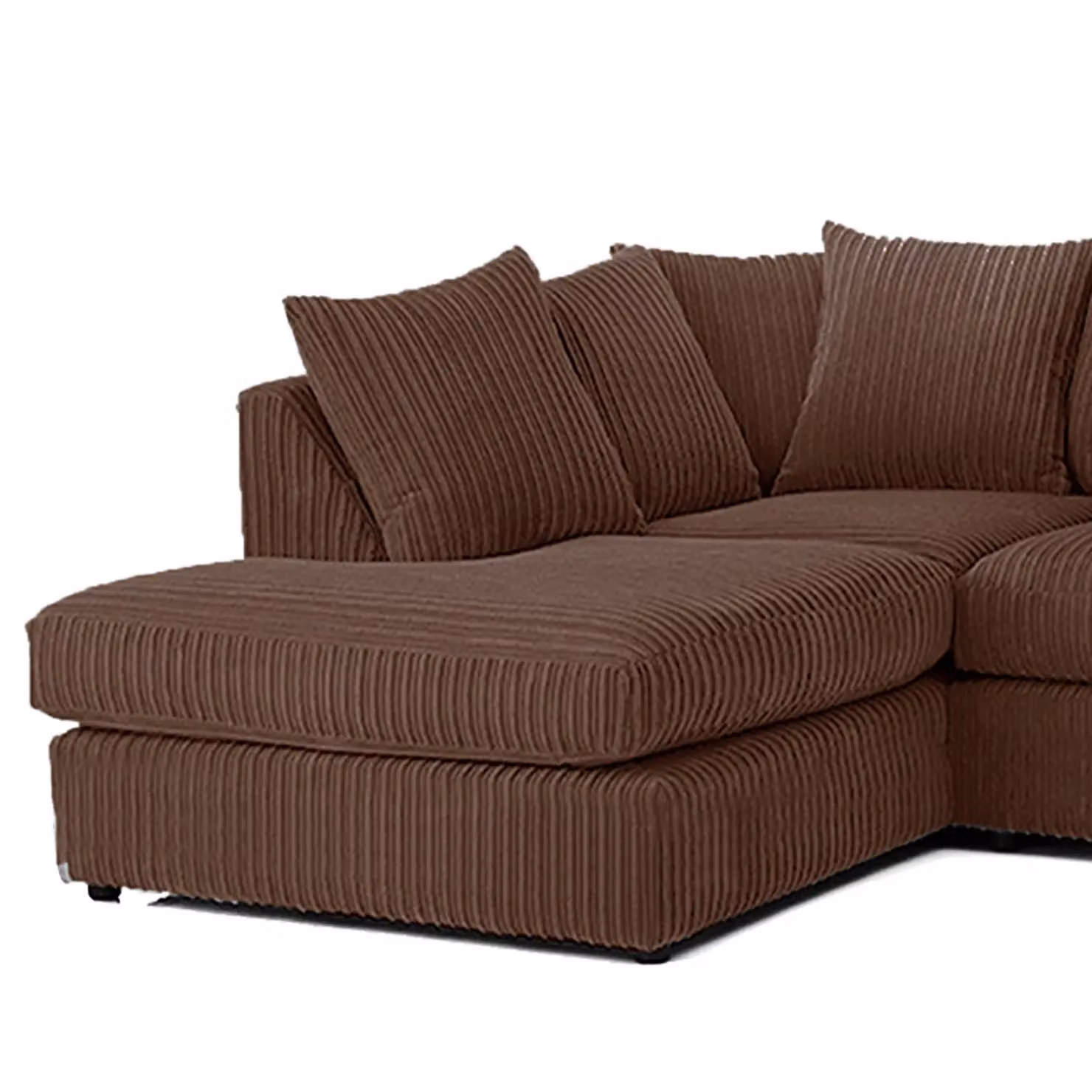 Luxor Living Chocolate Jumbo Cord 4 Seater Left Hand Facing Corner Sofa – 2