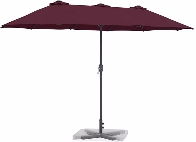 Berkfield Home Modern Folding Garden Parasol in Red, W/D/H: 380 x 196 x 235 cm – 1