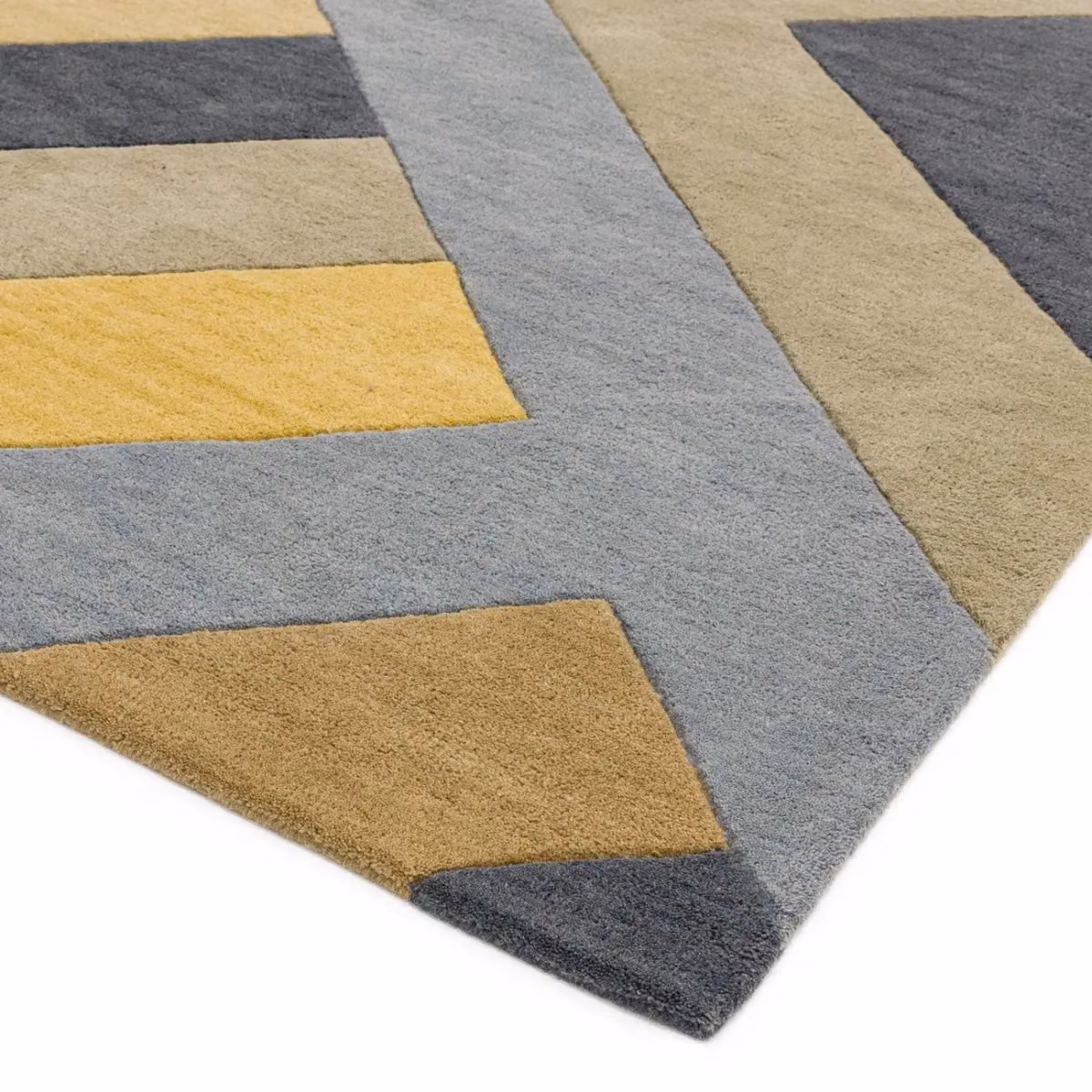 The Rug Shop UK Yellow Geometric Wool and Cotton Rug, W: 160 cm, D: 230 cm – 2