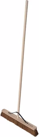 ProSolve Soft Coco Broom with Natural Fibre and Wooden Handle in Brown